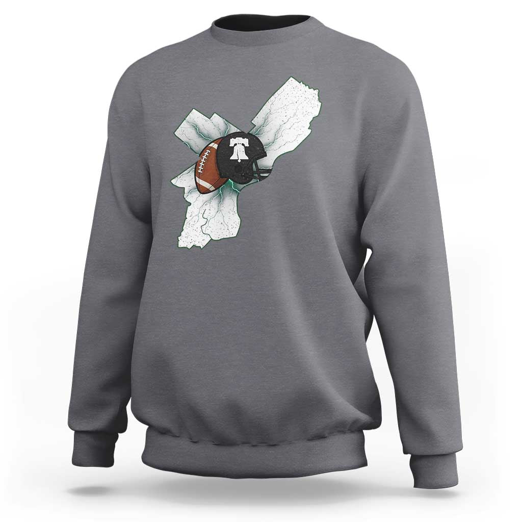 Philadelphia Liberty Bell Football Helmet Lightning Gift Sweatshirt - Wonder Print Shop