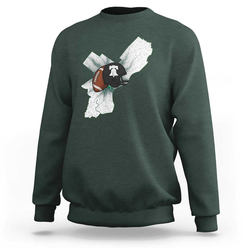 Philadelphia Liberty Bell Football Helmet Lightning Gift Sweatshirt - Wonder Print Shop