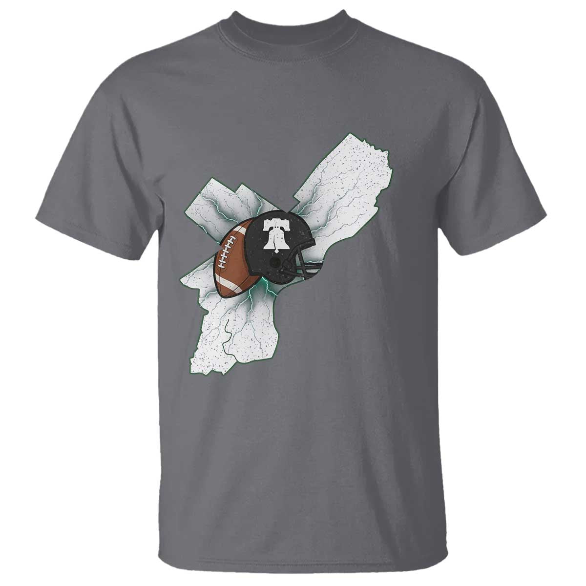 Philadelphia Liberty Bell Football Helmet Lightning Gift T Shirt - Wonder Print Shop