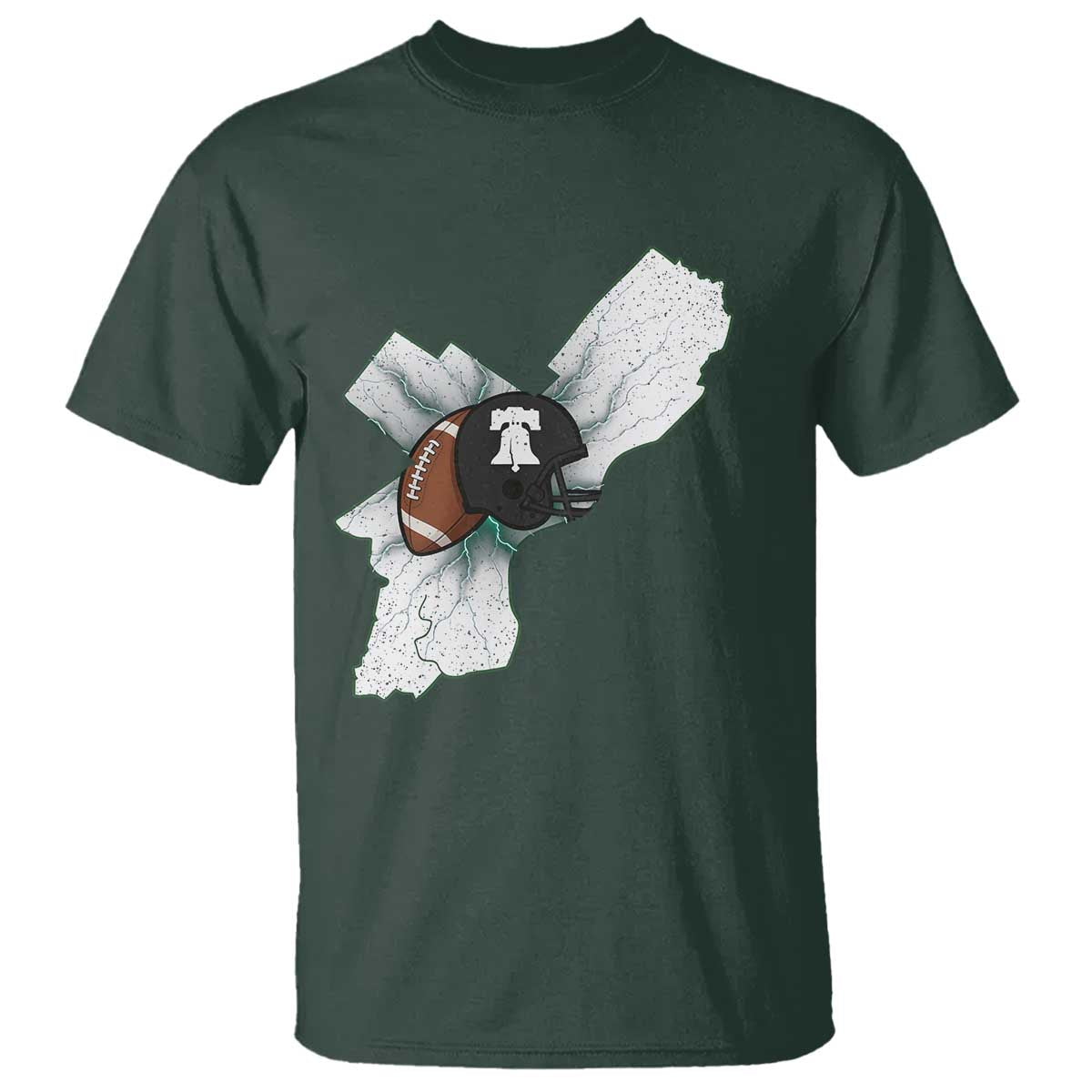 Philadelphia Liberty Bell Football Helmet Lightning Gift T Shirt - Wonder Print Shop