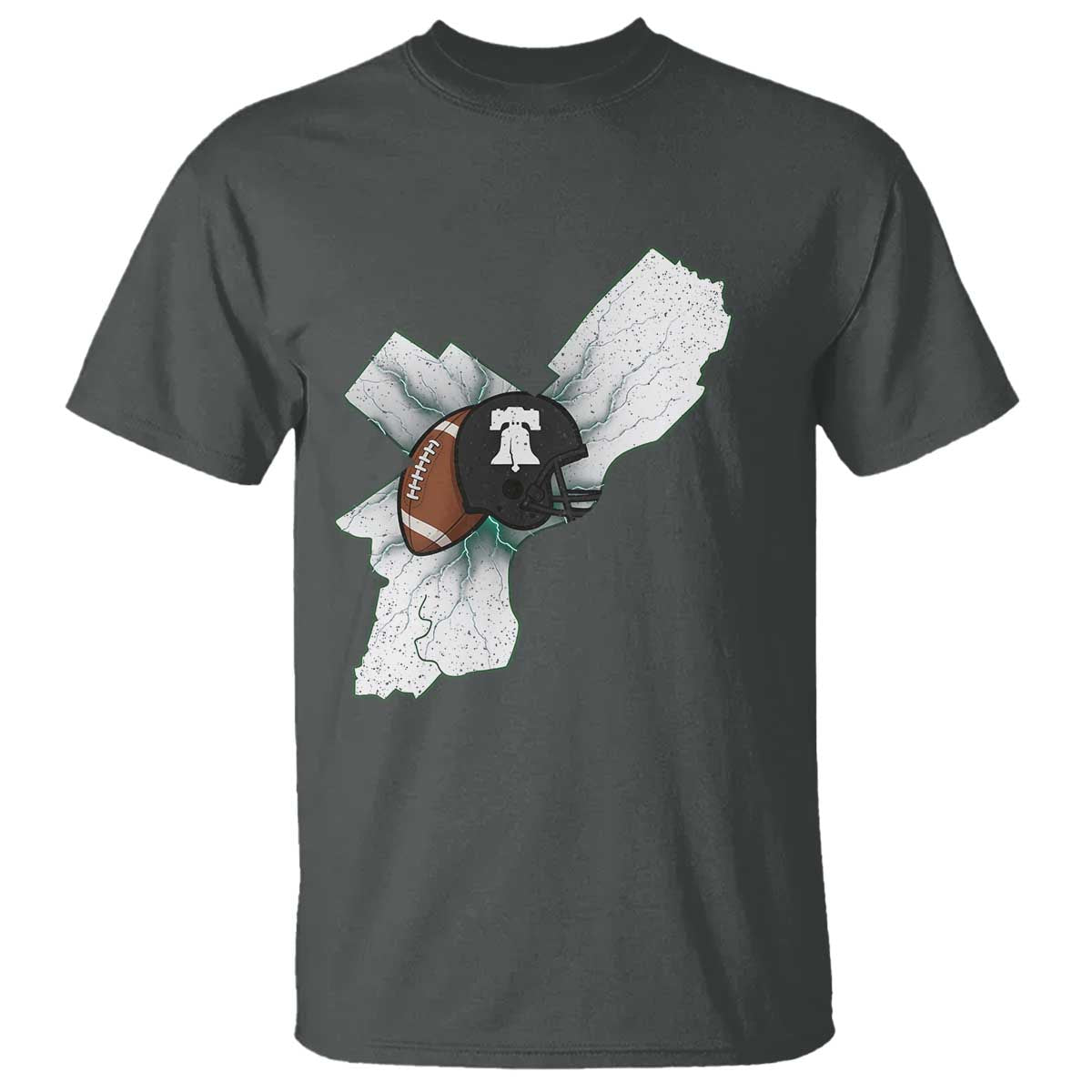 Philadelphia Liberty Bell Football Helmet Lightning Gift T Shirt - Wonder Print Shop