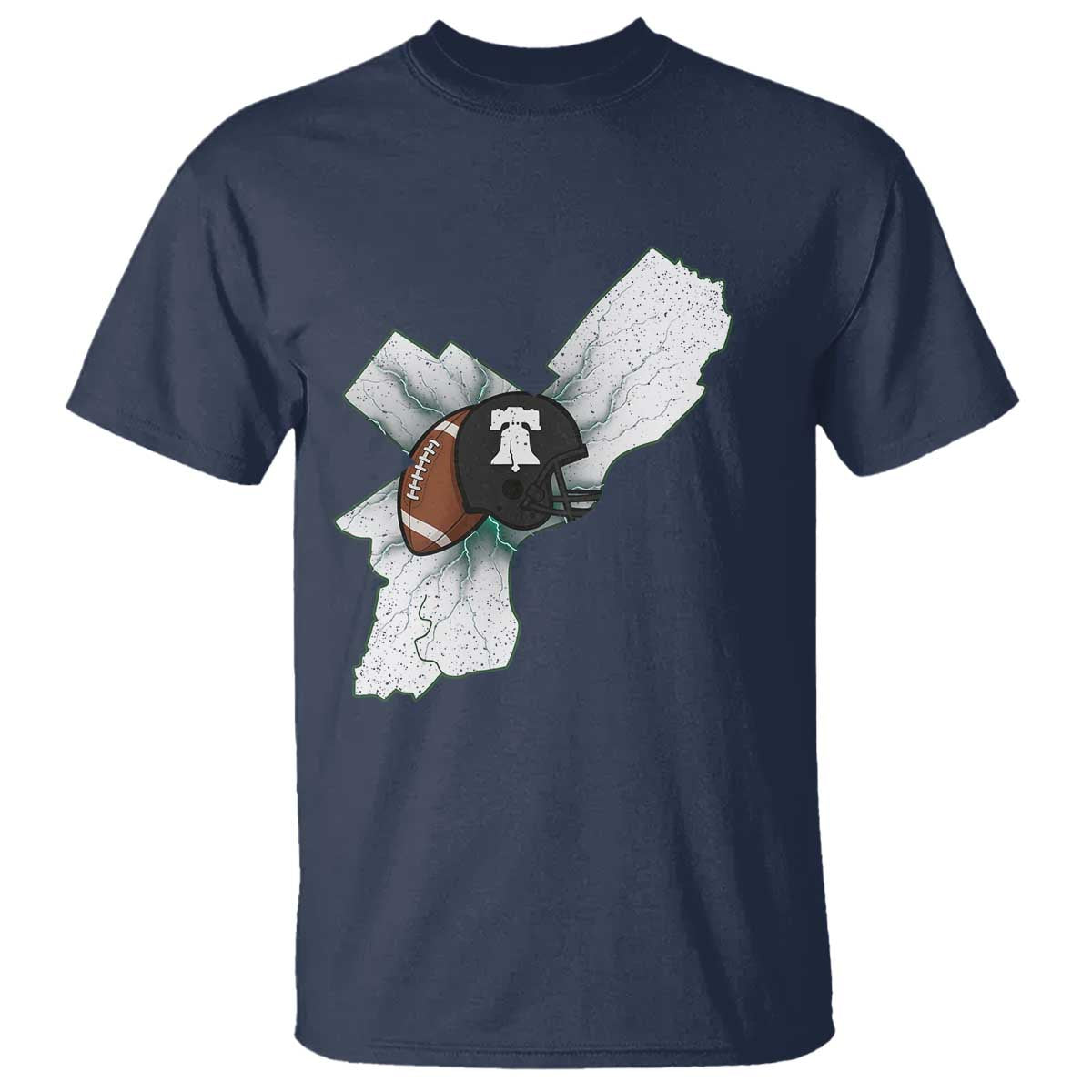 Philadelphia Liberty Bell Football Helmet Lightning Gift T Shirt - Wonder Print Shop