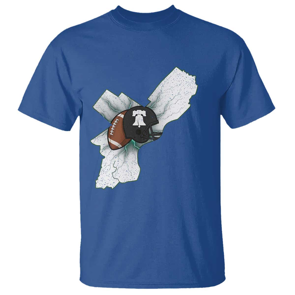 Philadelphia Liberty Bell Football Helmet Lightning Gift T Shirt - Wonder Print Shop