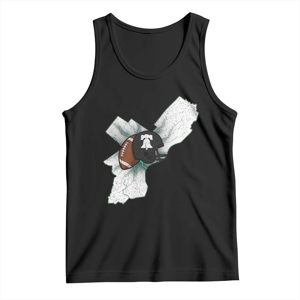 Philadelphia Liberty Bell Football Helmet Lightning Gift Tank Top - Wonder Print Shop