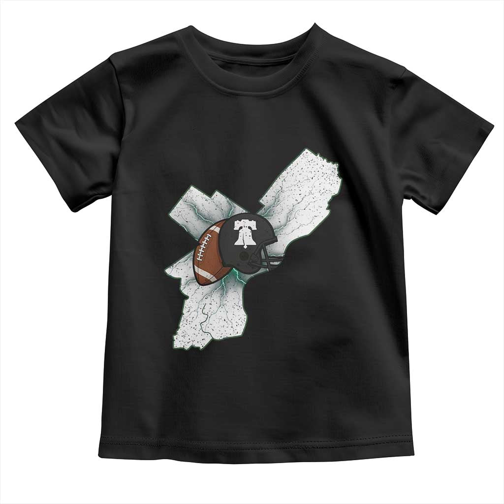 Philadelphia Liberty Bell Football Helmet Lightning Gift Toddler T Shirt - Wonder Print Shop