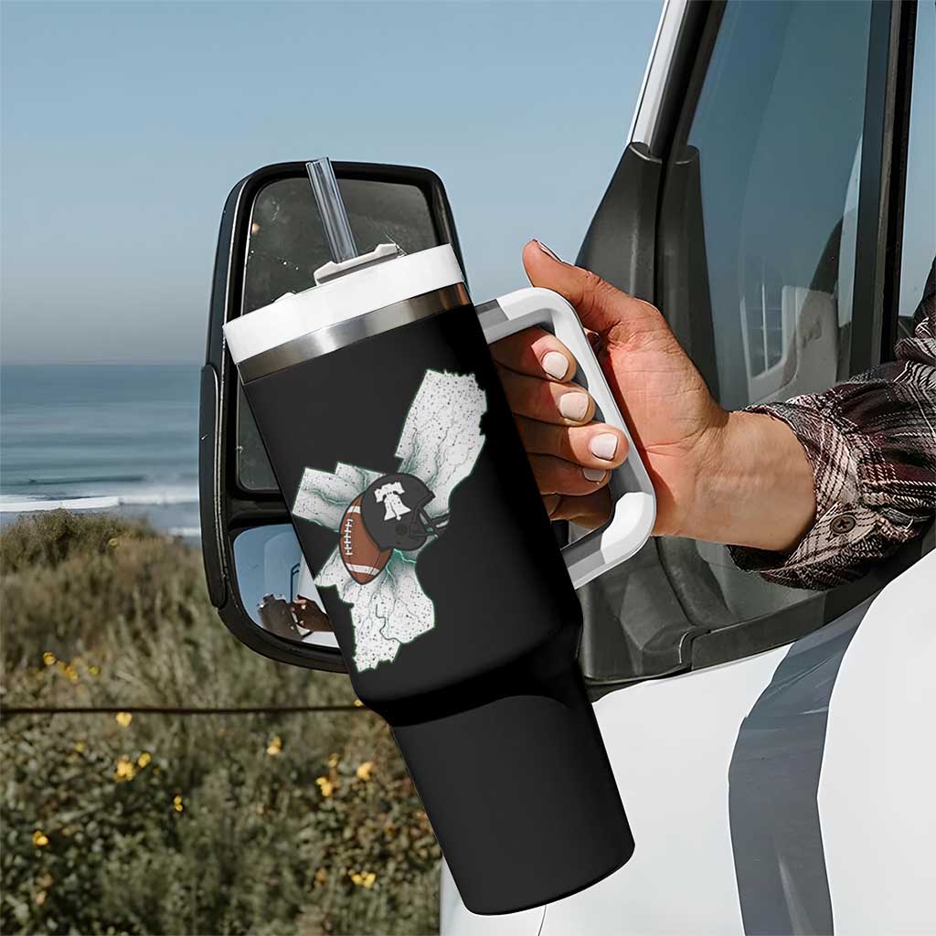 Philadelphia Liberty Bell Football Helmet Lightning Gift Tumbler With Handle - Wonder Print Shop