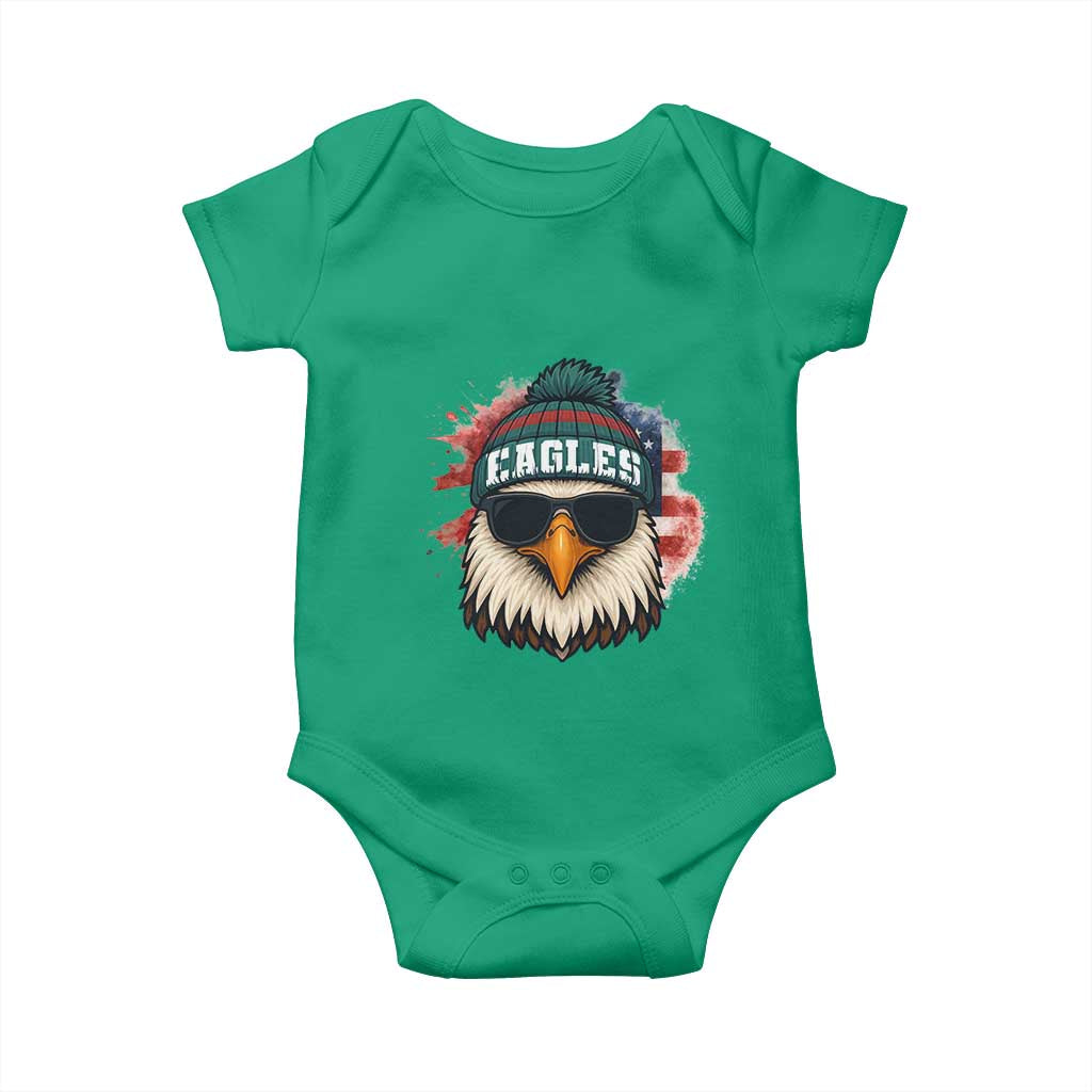 Patriotic Eagle Football Baby Onesie American Flag Pride Gift - Wonder Print Shop
