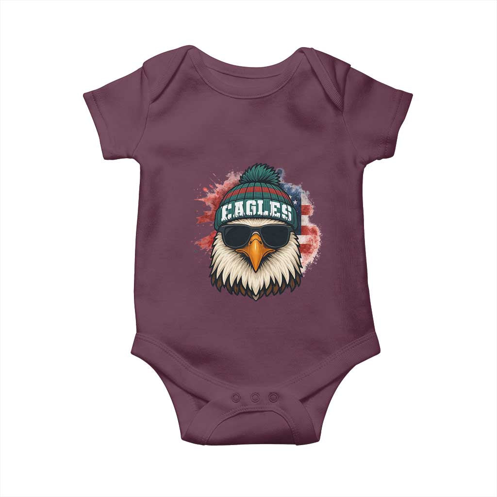 Patriotic Eagle Football Baby Onesie American Flag Pride Gift - Wonder Print Shop