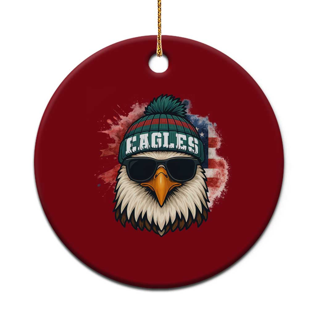 Patriotic Eagle Football Ceramic Ornament American Flag Pride Gift - Wonder Print Shop