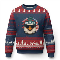 Patriotic Eagle Football Ugly Christmas Sweater American Flag Pride Gift - Wonder Print Shop