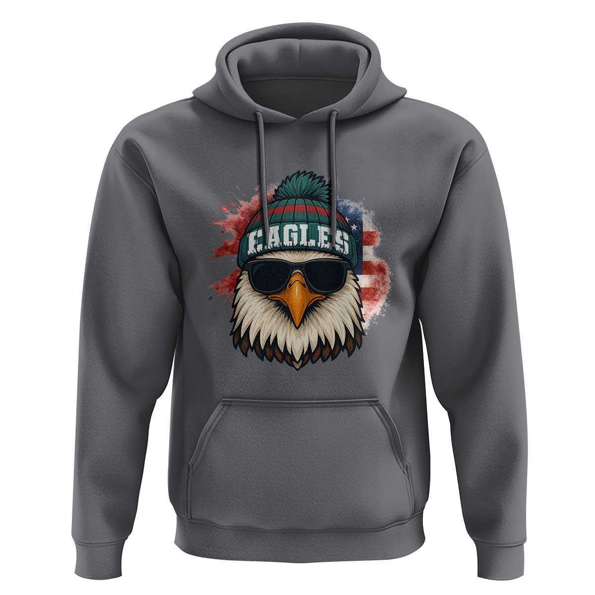 Patriotic Eagle Football Hoodie American Flag Pride Gift - Wonder Print Shop