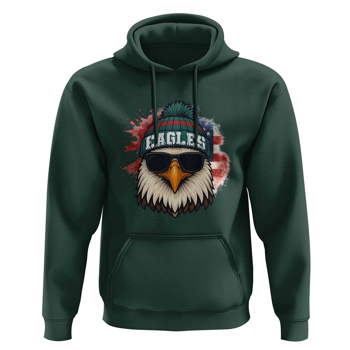 Patriotic Eagle Football Hoodie American Flag Pride Gift - Wonder Print Shop