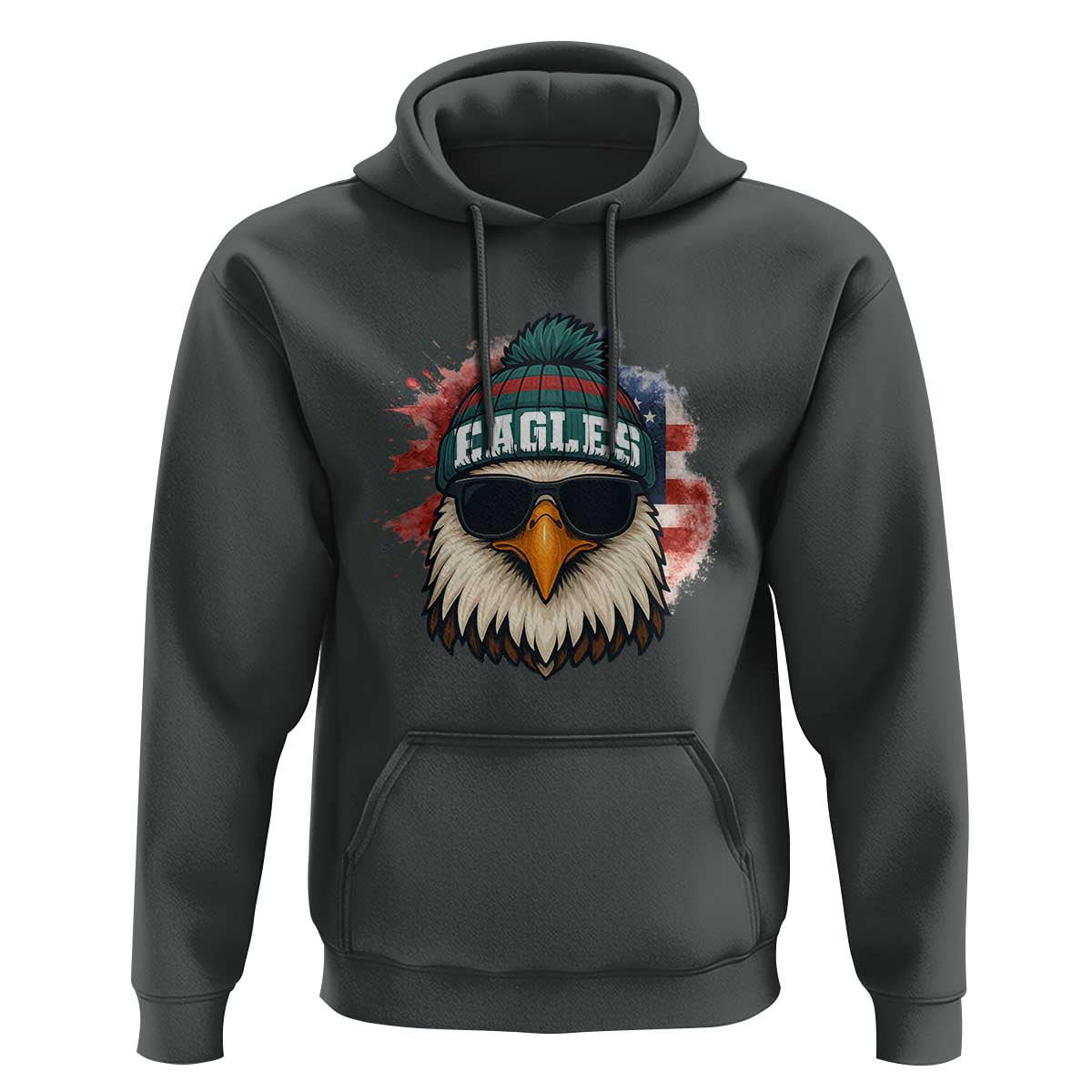 Patriotic Eagle Football Hoodie American Flag Pride Gift - Wonder Print Shop