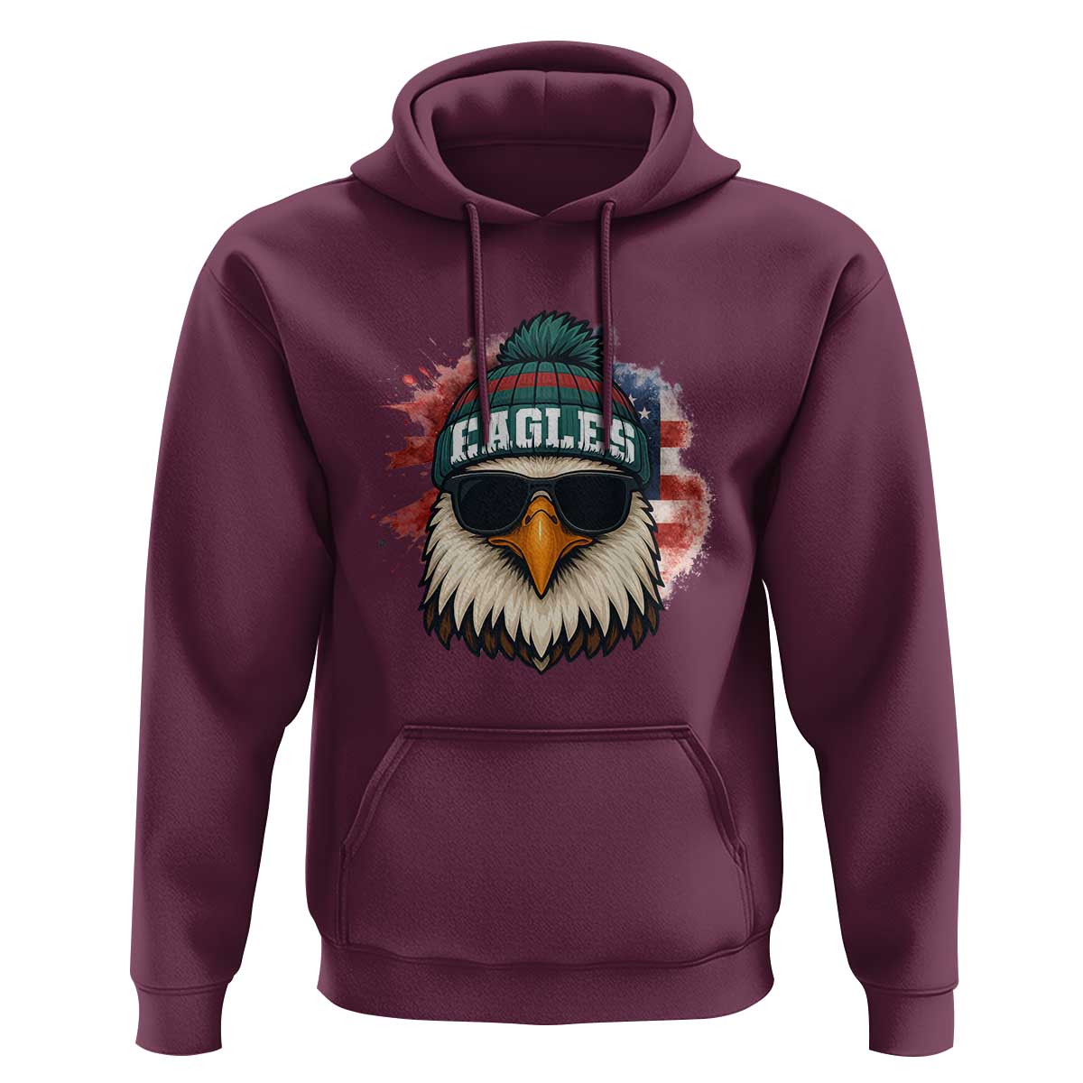 Patriotic Eagle Football Hoodie American Flag Pride Gift - Wonder Print Shop