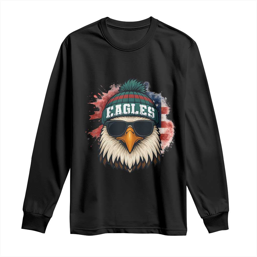 Patriotic Eagle Football Long Sleeve Shirt American Flag Pride Gift - Wonder Print Shop