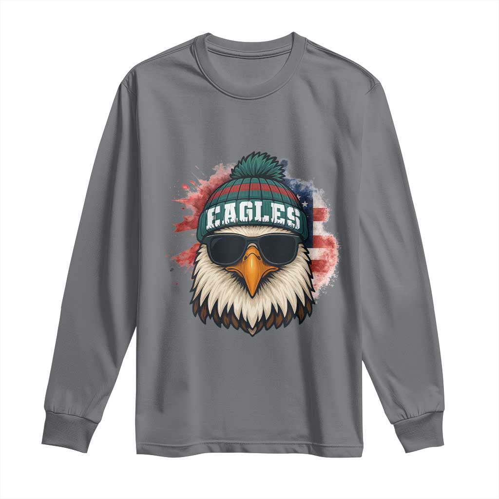 Patriotic Eagle Football Long Sleeve Shirt American Flag Pride Gift - Wonder Print Shop