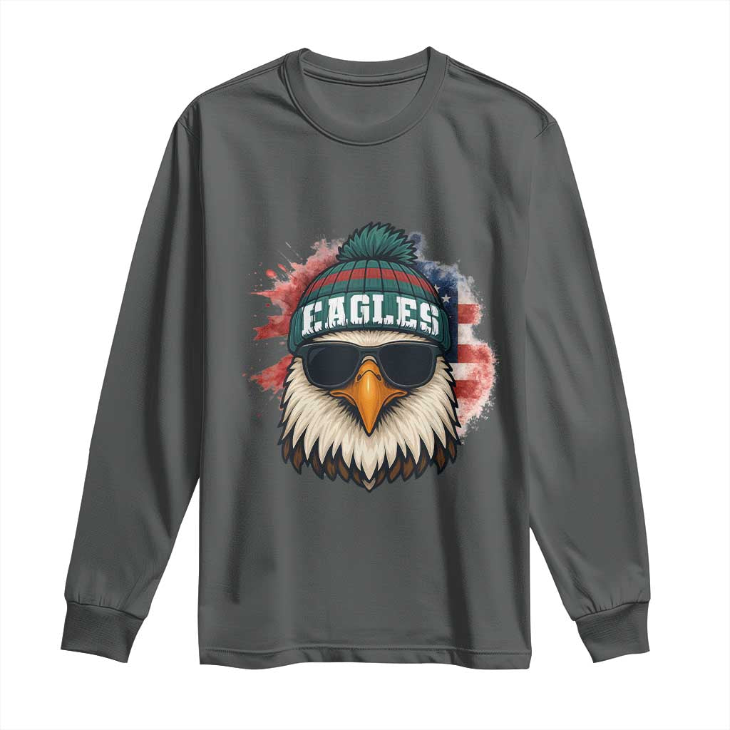 Patriotic Eagle Football Long Sleeve Shirt American Flag Pride Gift - Wonder Print Shop