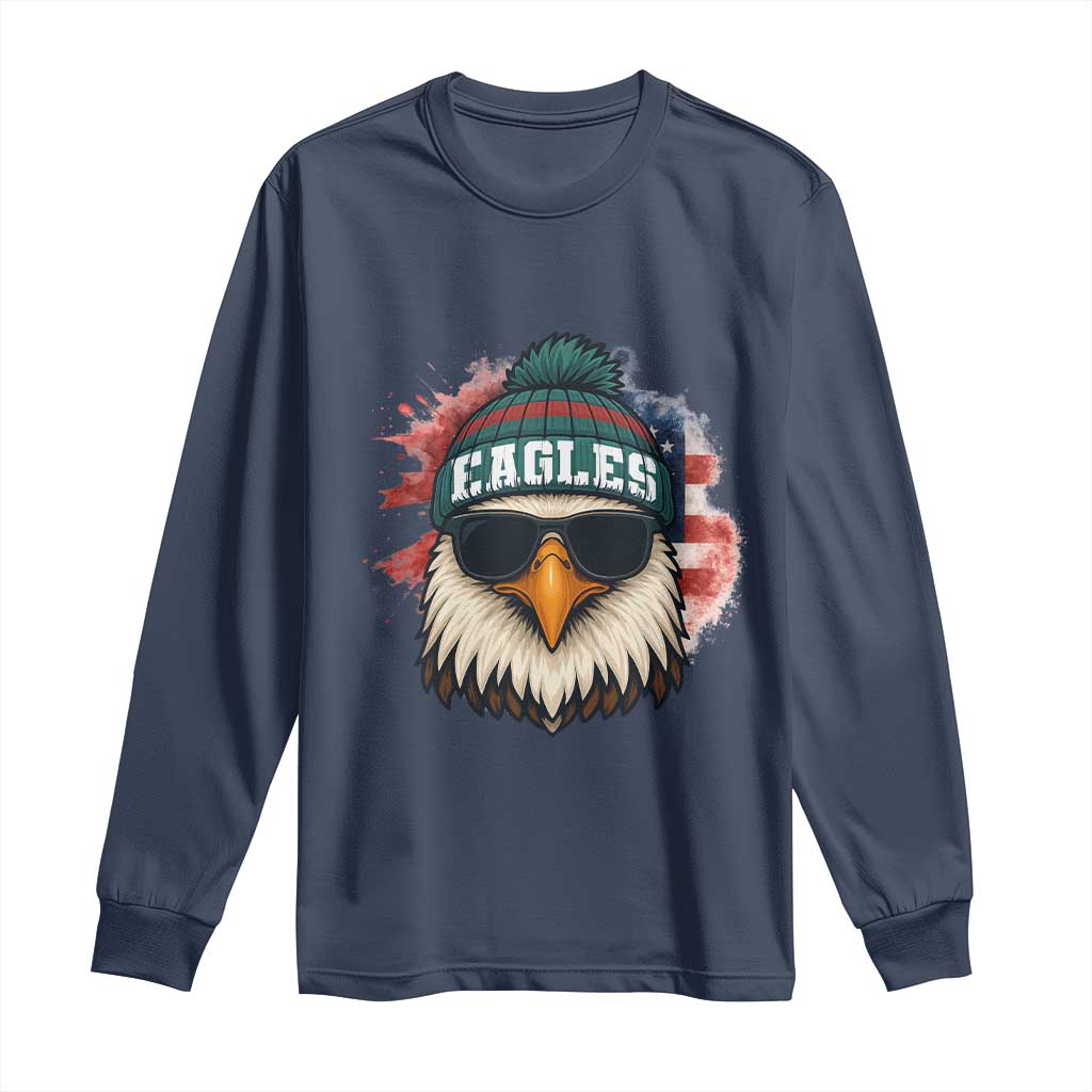Patriotic Eagle Football Long Sleeve Shirt American Flag Pride Gift - Wonder Print Shop