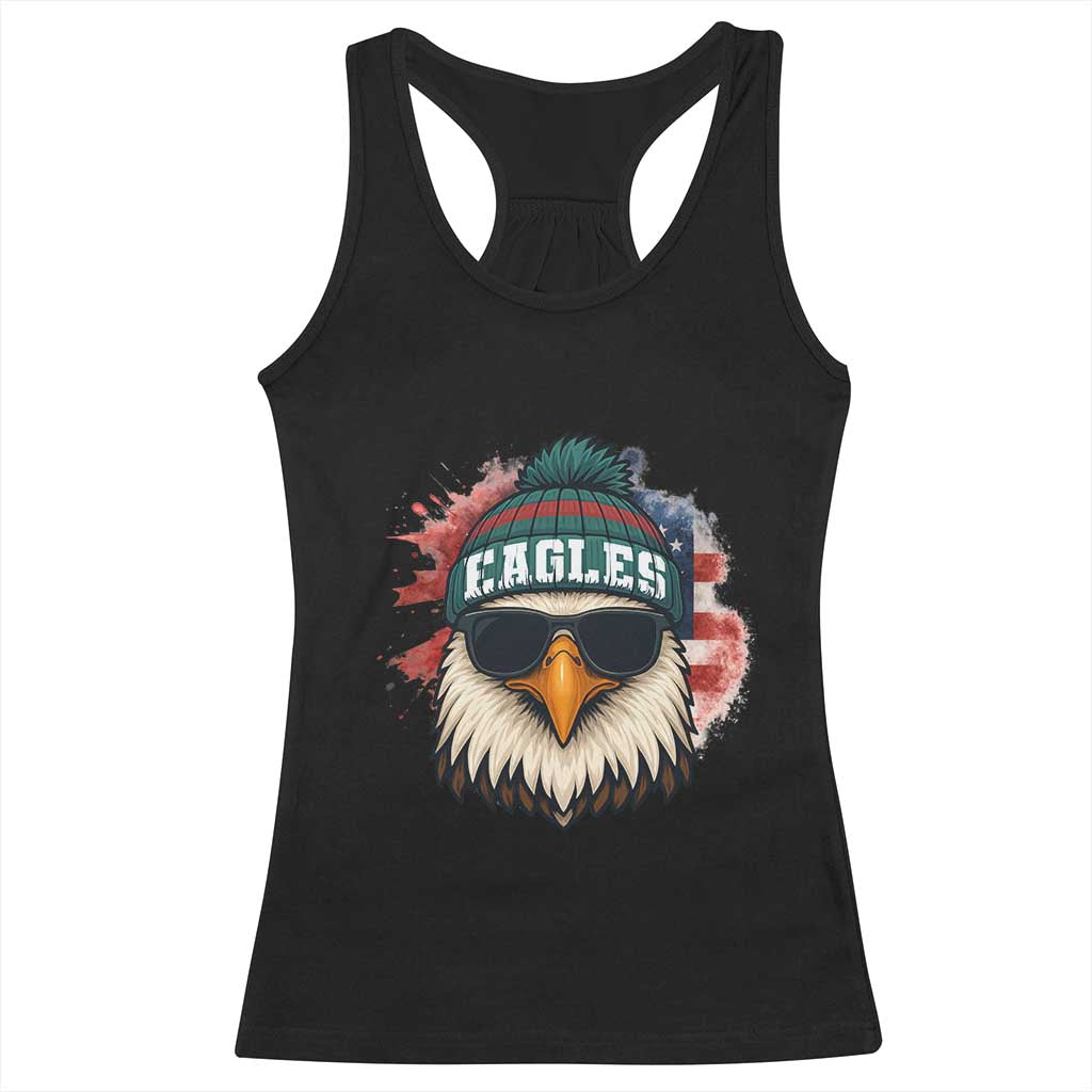 Patriotic Eagle Football Racerback Tank Top American Flag Pride Gift - Wonder Print Shop