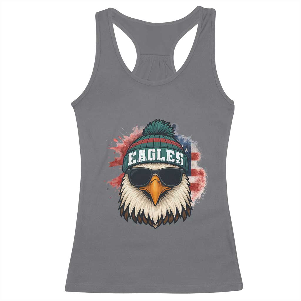 Patriotic Eagle Football Racerback Tank Top American Flag Pride Gift - Wonder Print Shop