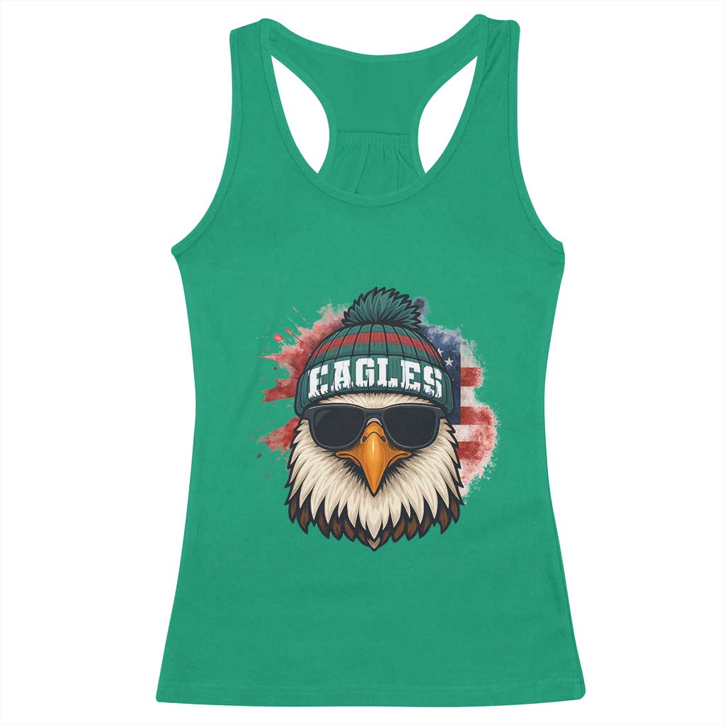 Patriotic Eagle Football Racerback Tank Top American Flag Pride Gift - Wonder Print Shop