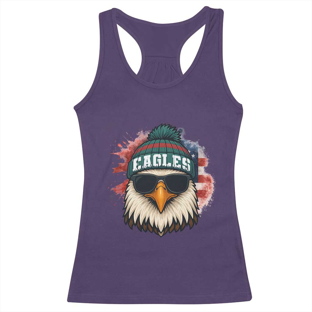 Patriotic Eagle Football Racerback Tank Top American Flag Pride Gift - Wonder Print Shop