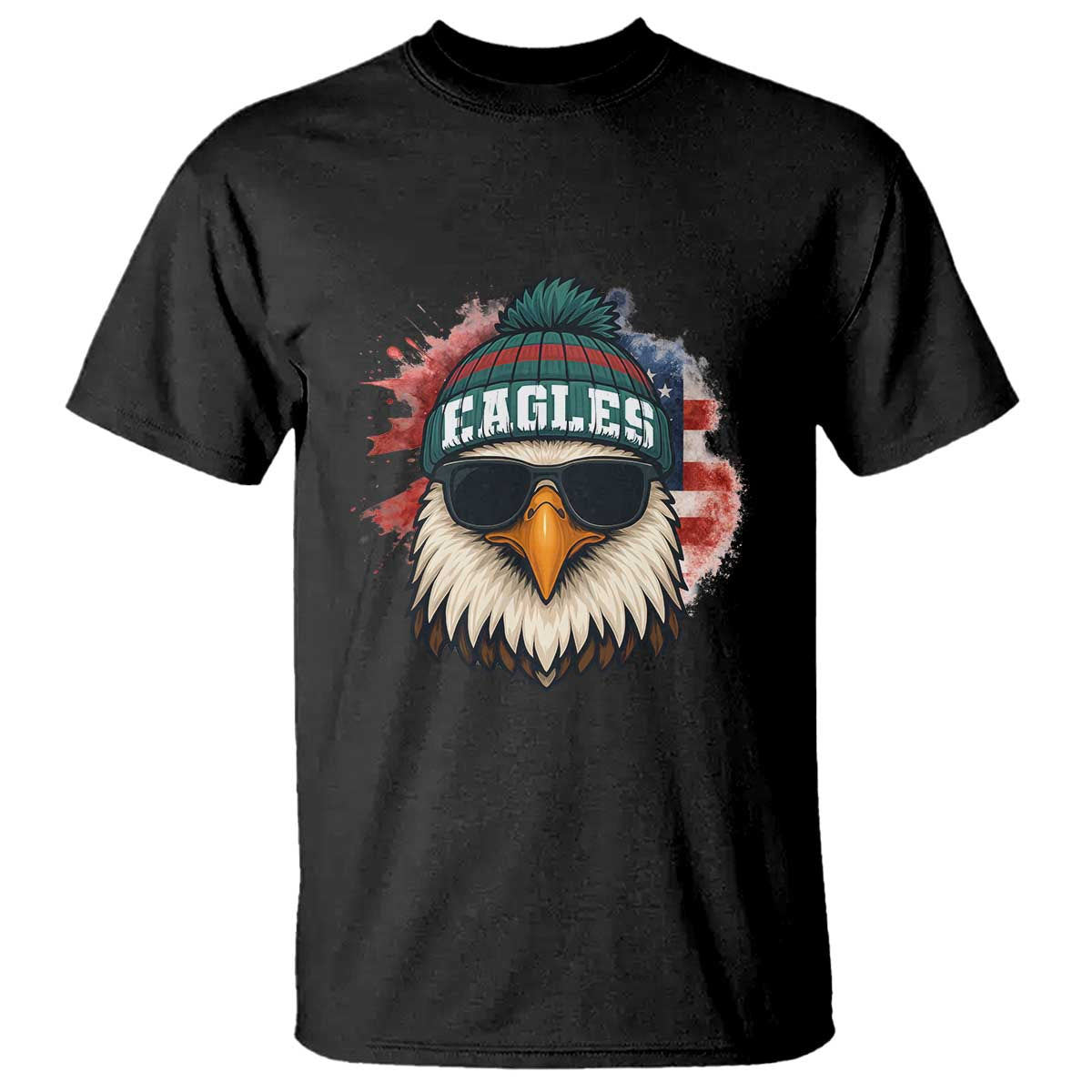 Patriotic Eagle Football T Shirt American Flag Pride Gift - Wonder Print Shop