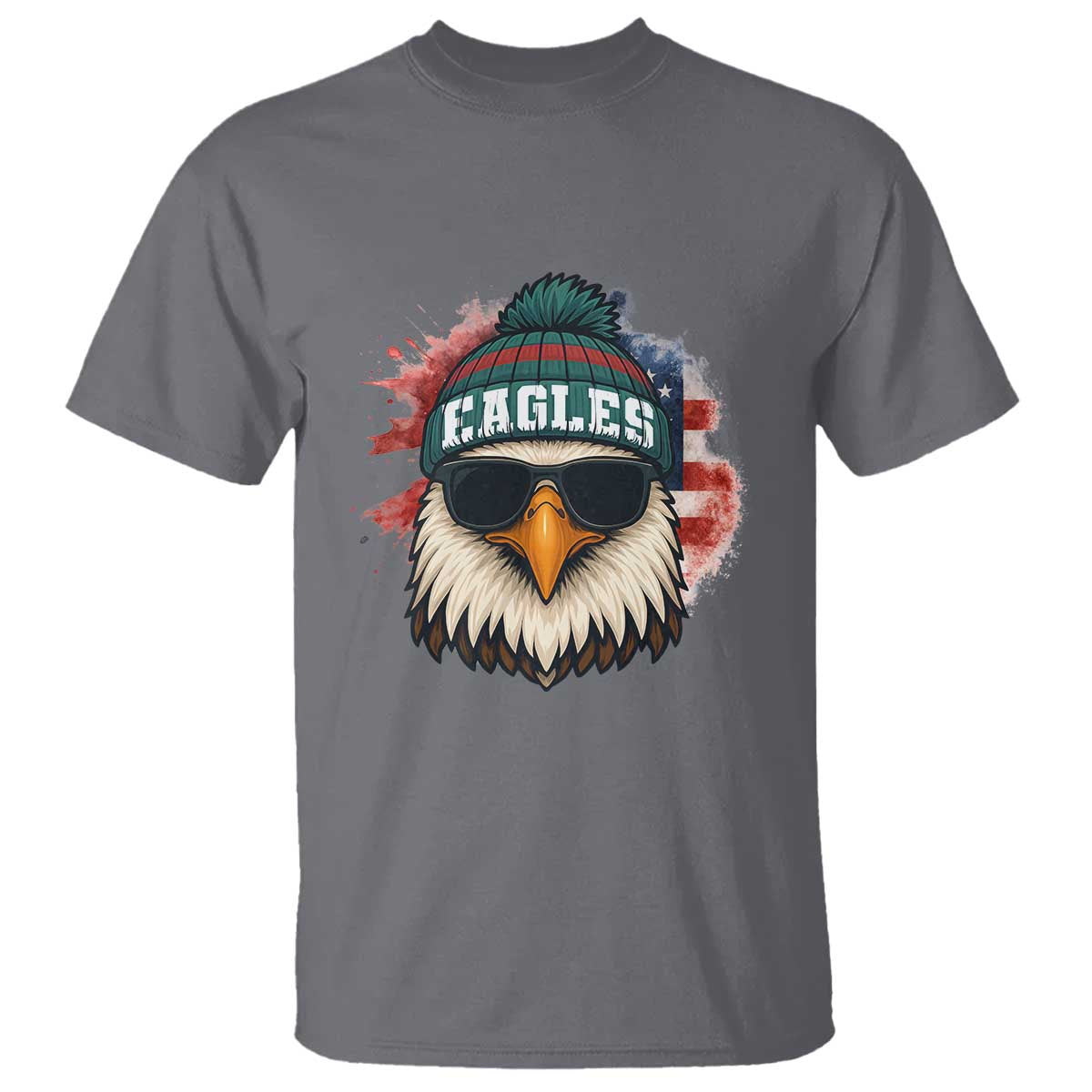 Patriotic Eagle Football T Shirt American Flag Pride Gift - Wonder Print Shop