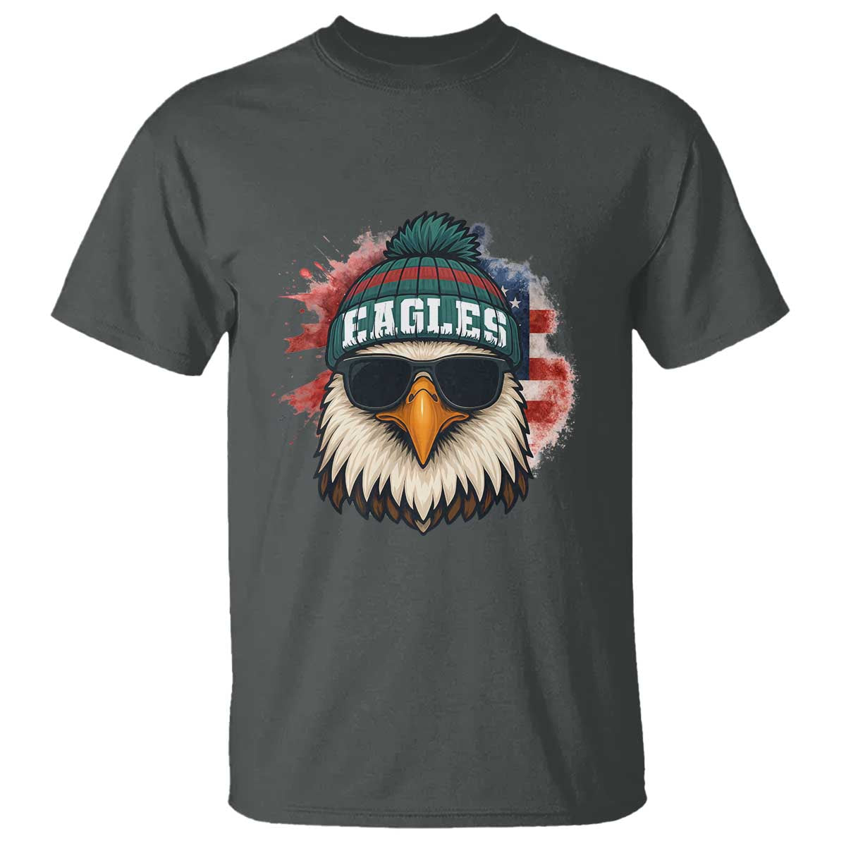 Patriotic Eagle Football T Shirt American Flag Pride Gift - Wonder Print Shop