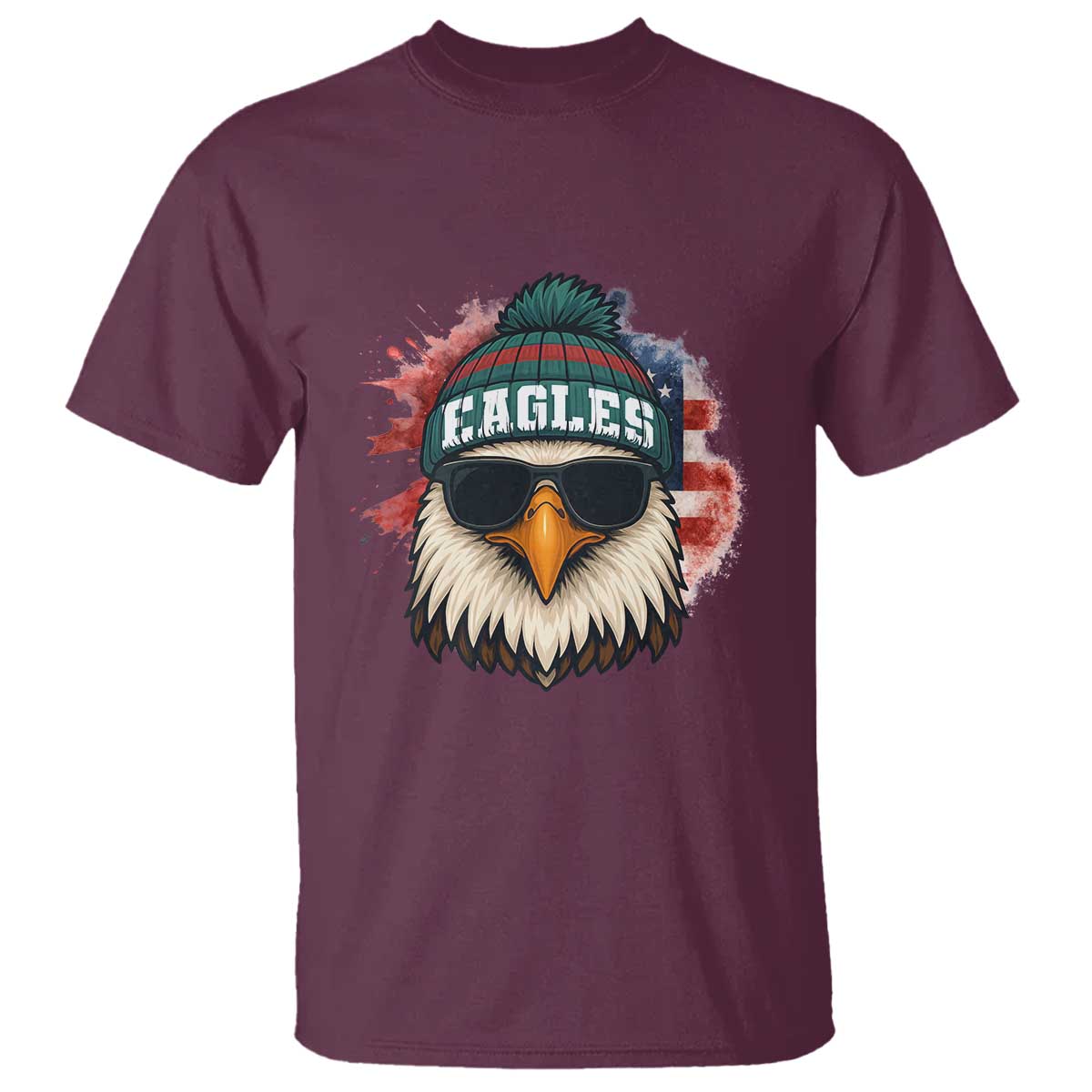 Patriotic Eagle Football T Shirt American Flag Pride Gift - Wonder Print Shop