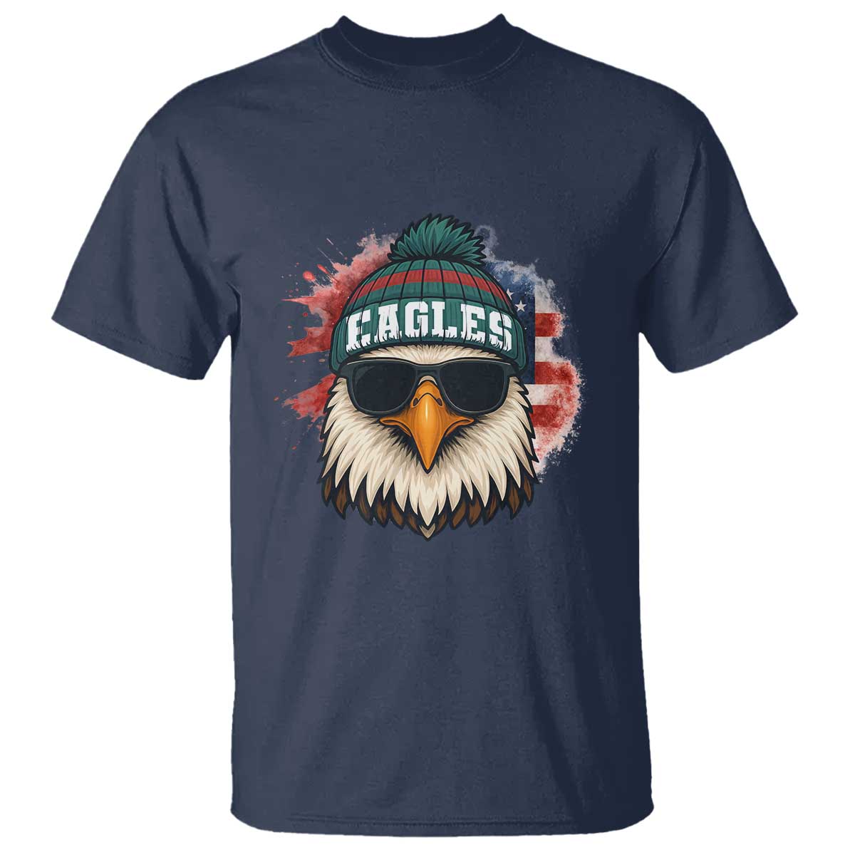 Patriotic Eagle Football T Shirt American Flag Pride Gift - Wonder Print Shop