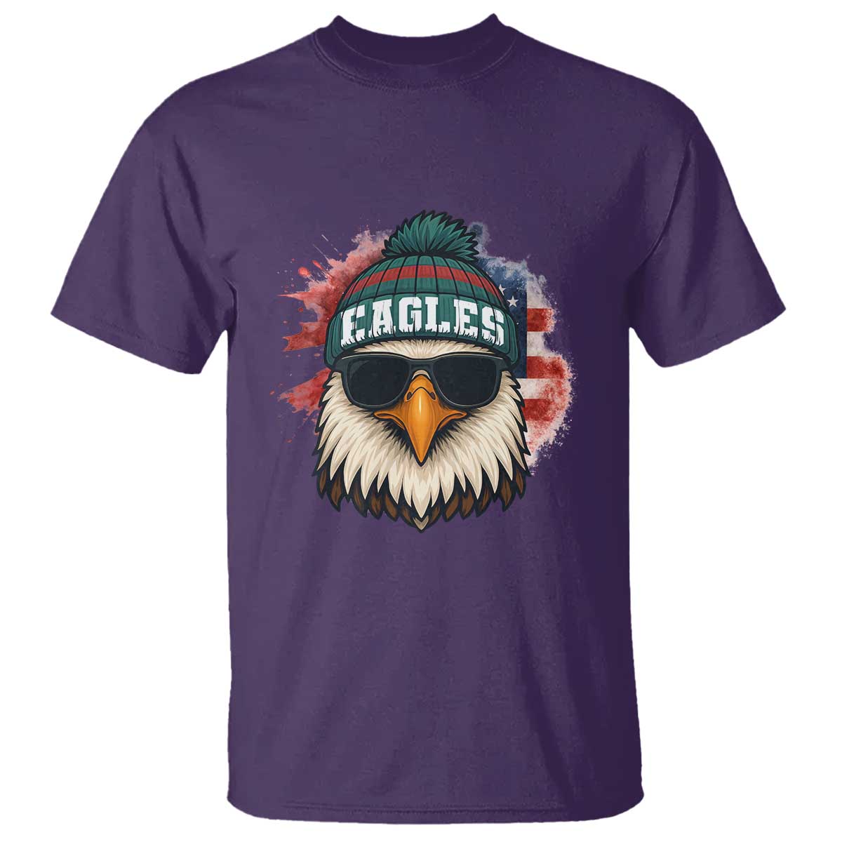 Patriotic Eagle Football T Shirt American Flag Pride Gift - Wonder Print Shop