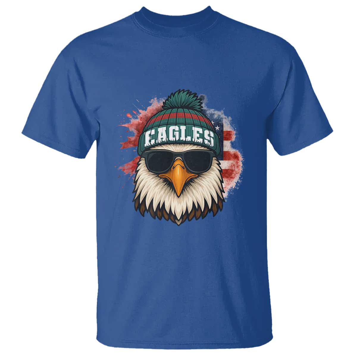 Patriotic Eagle Football T Shirt American Flag Pride Gift - Wonder Print Shop