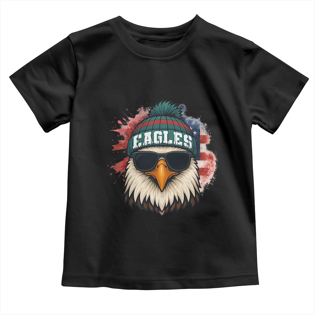 Patriotic Eagle Football Toddler T Shirt American Flag Pride Gift - Wonder Print Shop