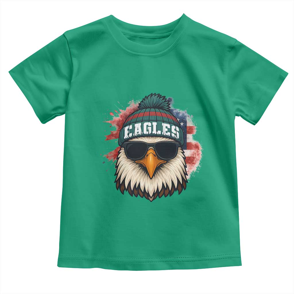 Patriotic Eagle Football Toddler T Shirt American Flag Pride Gift - Wonder Print Shop