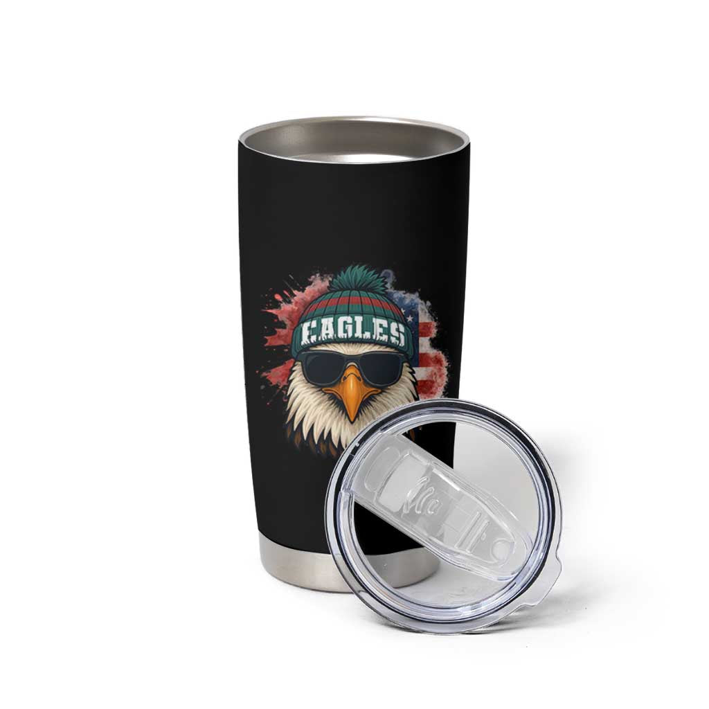 Patriotic Eagle Football Tumbler Cup American Flag Pride Gift - Wonder Print Shop