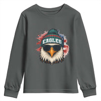 Patriotic Eagle Football Youth Sweatshirt American Flag Pride Gift - Wonder Print Shop