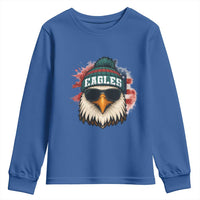 Patriotic Eagle Football Youth Sweatshirt American Flag Pride Gift - Wonder Print Shop