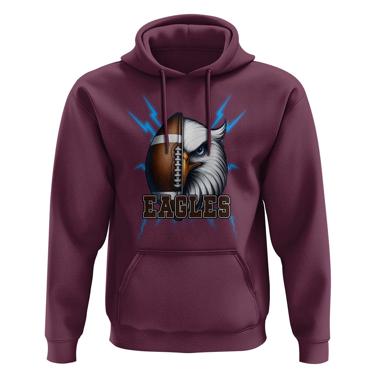 Eagle Football Power Hoodie Game Day Sports Fan Gift - Wonder Print Shop