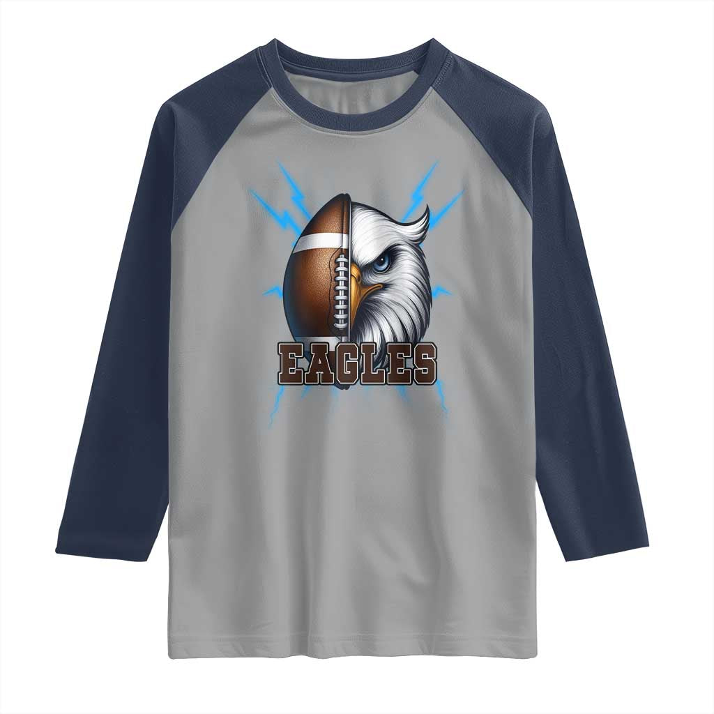 Eagle Football Power Raglan Shirt Game Day Sports Fan Gift - Wonder Print Shop