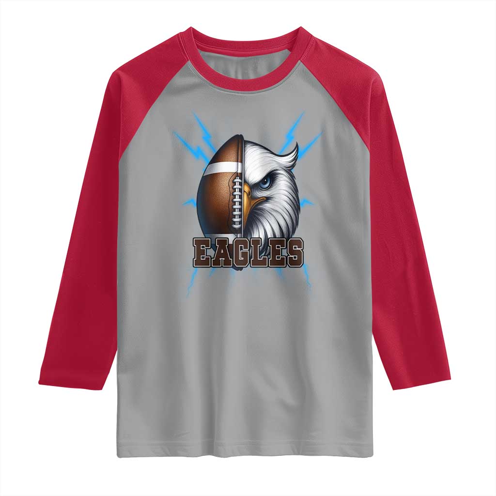 Eagle Football Power Raglan Shirt Game Day Sports Fan Gift - Wonder Print Shop