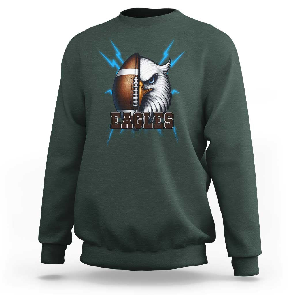 Eagle Football Power Sweatshirt Game Day Sports Fan Gift - Wonder Print Shop