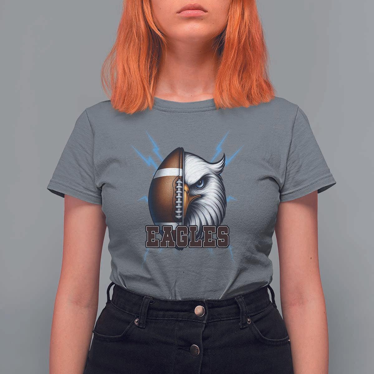 Eagle Football Power T Shirt For Women Game Day Sports Fan Gift - Wonder Print Shop