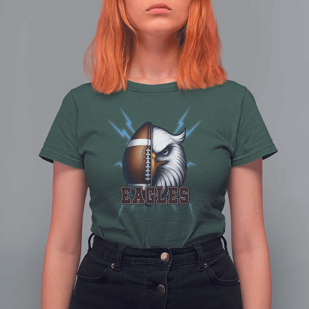 Eagle Football Power T Shirt For Women Game Day Sports Fan Gift - Wonder Print Shop