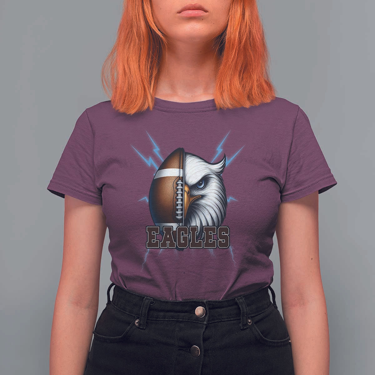 Eagle Football Power T Shirt For Women Game Day Sports Fan Gift - Wonder Print Shop