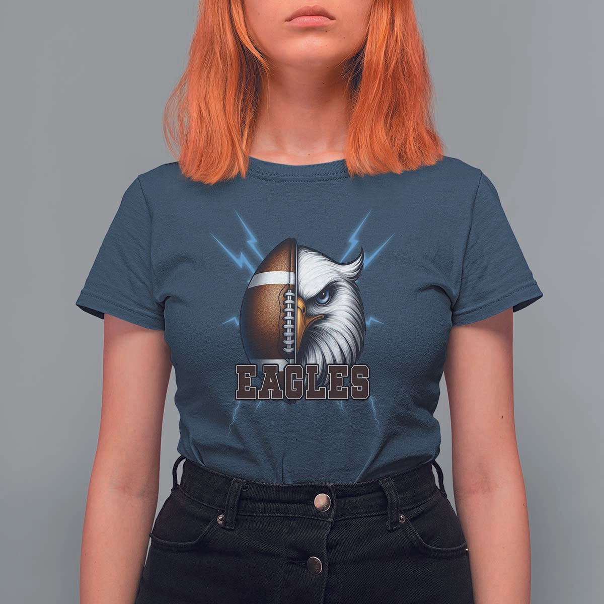 Eagle Football Power T Shirt For Women Game Day Sports Fan Gift - Wonder Print Shop