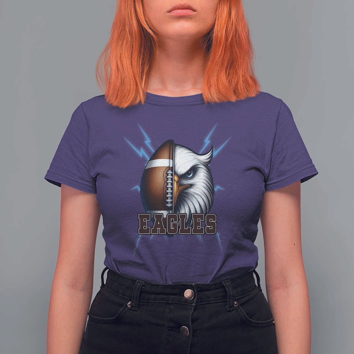 Eagle Football Power T Shirt For Women Game Day Sports Fan Gift - Wonder Print Shop