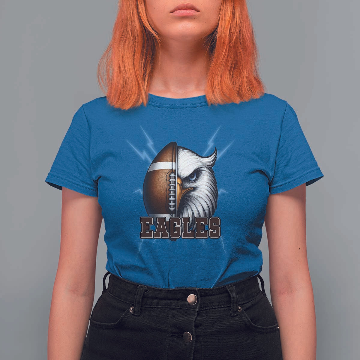 Eagle Football Power T Shirt For Women Game Day Sports Fan Gift - Wonder Print Shop