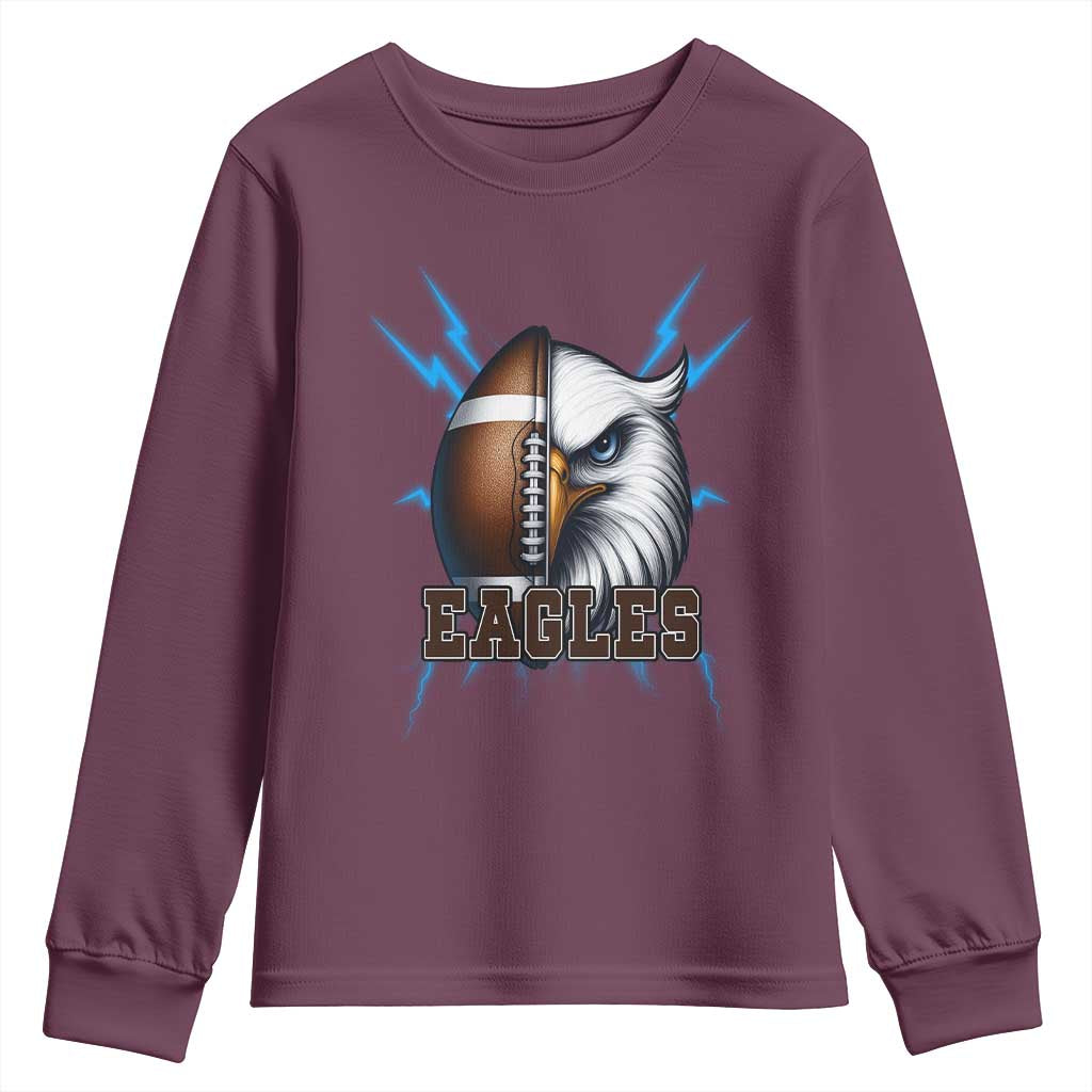 Eagle Football Power Youth Sweatshirt Game Day Sports Fan Gift - Wonder Print Shop