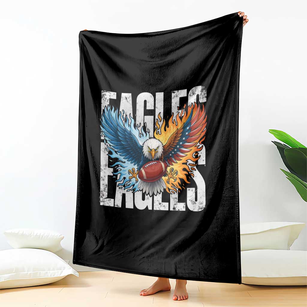 Eagles Football Throw Blanket Patriotic Eagle American Flag Gift - Wonder Print Shop
